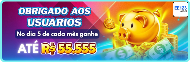 ee123 — card com CTA e reforço de bônus, com hierarquia visual clara, pensado para aproximar o jogador de campanhas